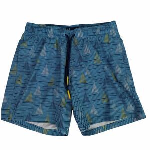Broken Threads Blue Sailboat Stripe Swim Trunks Small